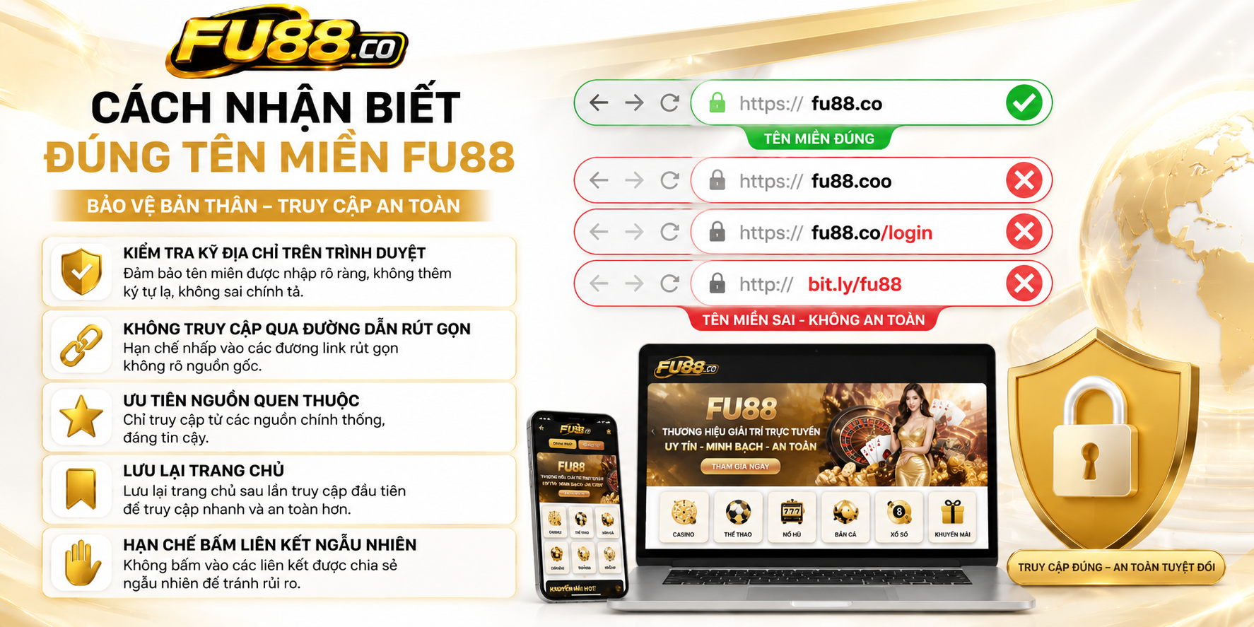 Cách nhận biết đúng tên miền FU88.co