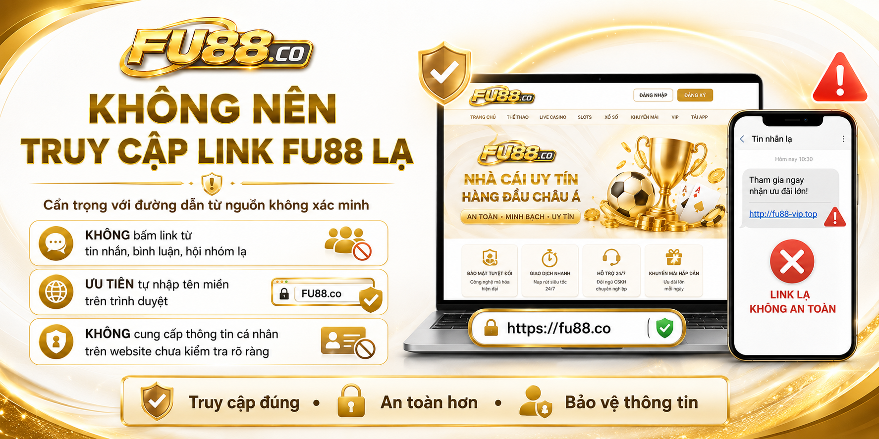 Không nên truy cập vào link FU88 lạ