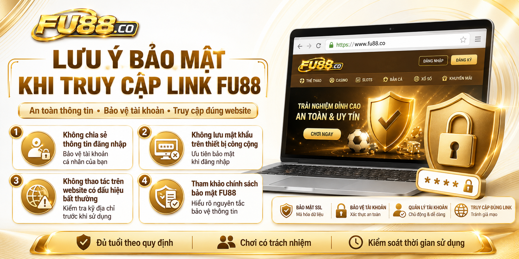 Lưu ý bảo mật khi truy cập FU88
