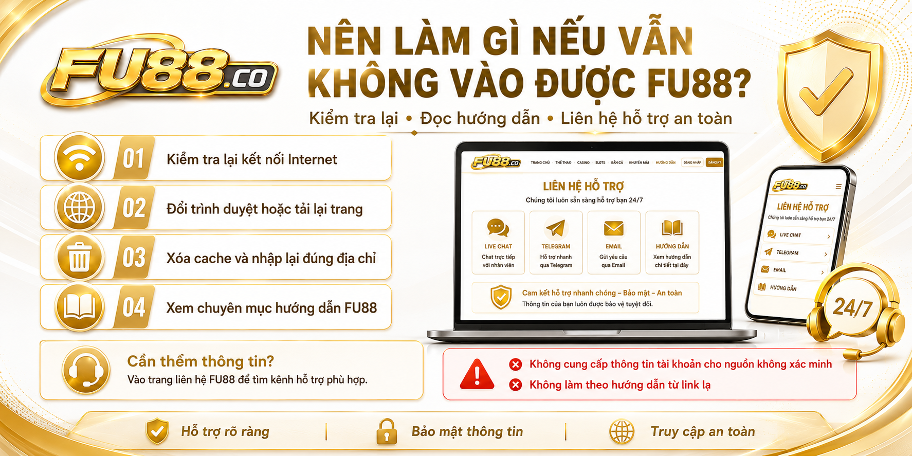 Nên làm gì khi không truy cập được vào link FU88.co