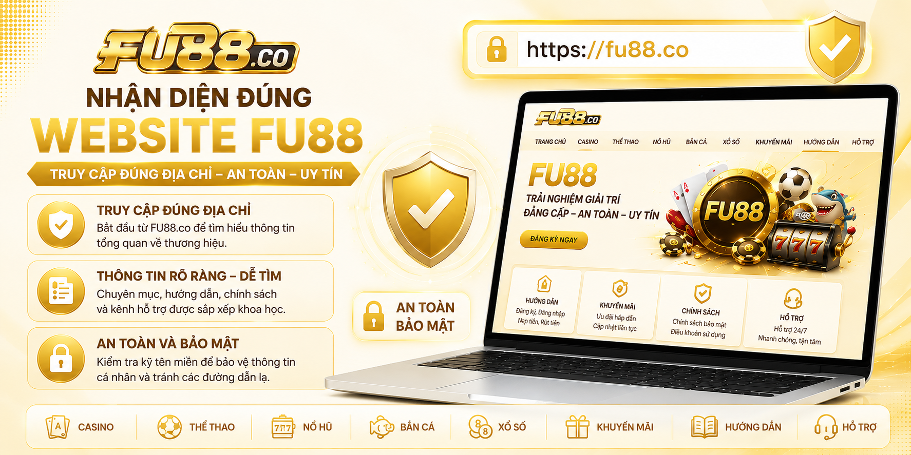 Nhận diện đúng website FU88.co