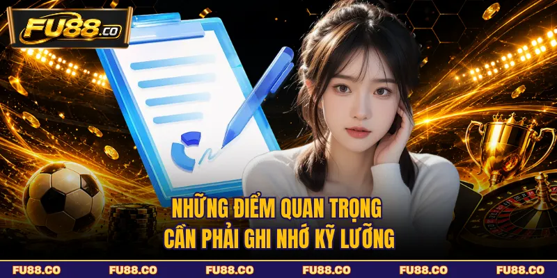 Những điểm quan trọng cần ghi nhớ khi đăng ký FU88