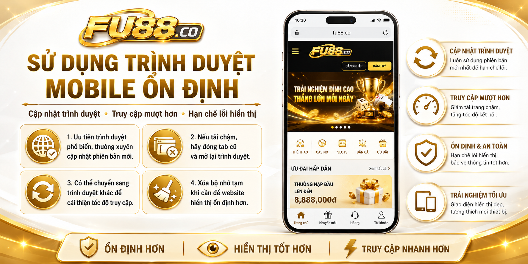 Sử dụng trình duyệt mobile ổn định